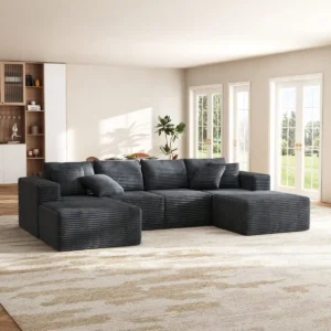 137-Inch Comfy Cloud U-Shaped Sectional Sofa