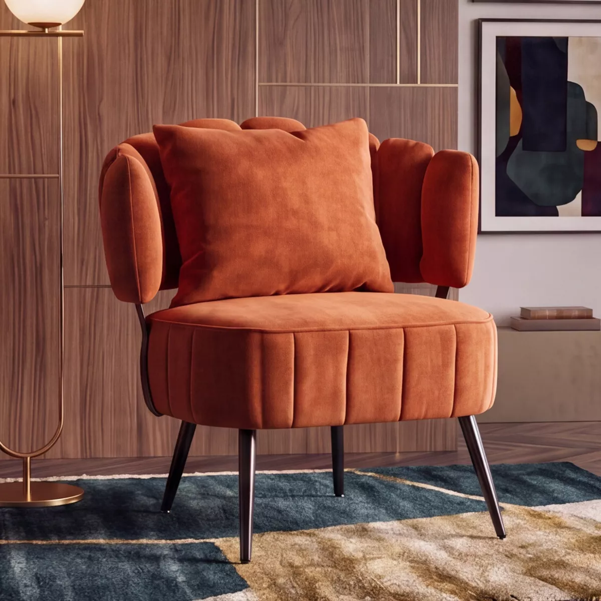 Barrel Accent Chair Ergonomic Single Sofa Chair