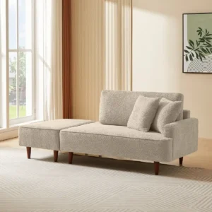 Right-Arm Chaise Lounge Sofa with Ottoman