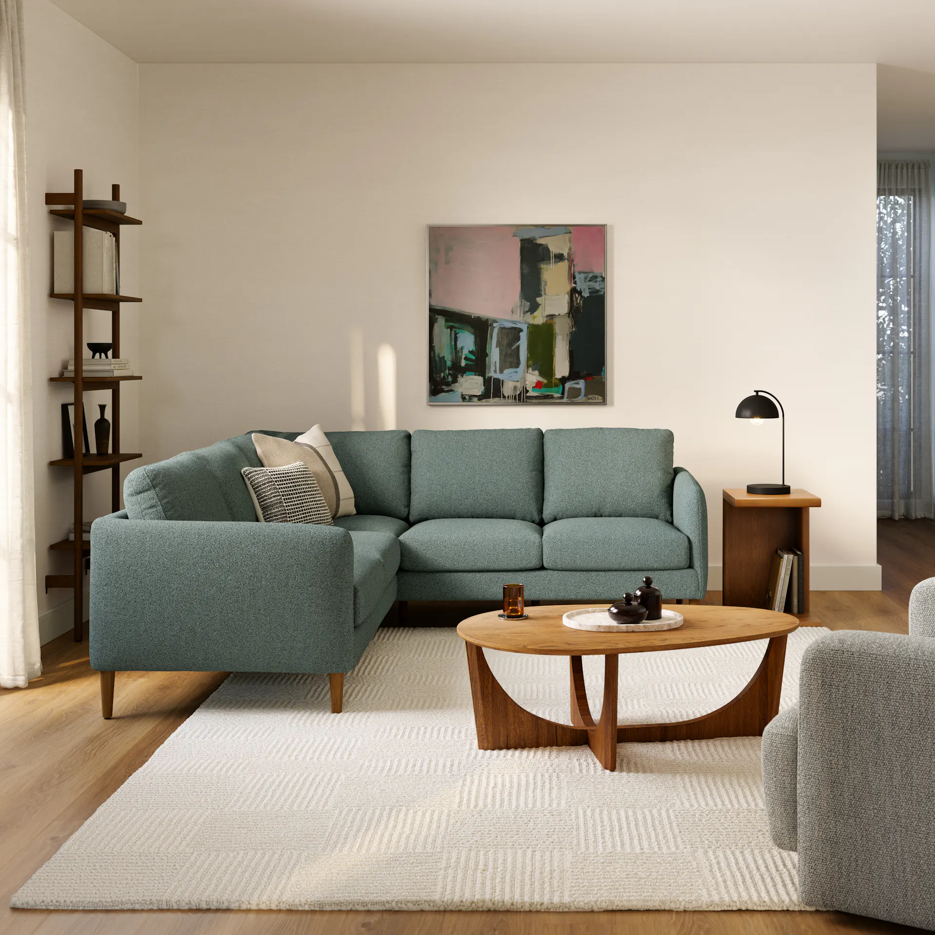 Hanson 88.5" Corner Sectional - Thistle Green - Image 2