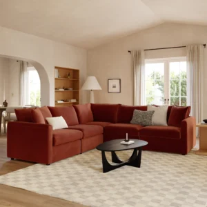 Lenae 106" Velvet Modular Corner Sectional - Hale Rust