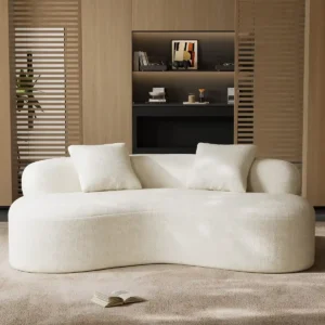 79-Inch Curved Chenille Sofa