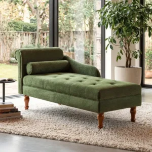 Modern Tufted Chaise Lounge Sofa – Olive
