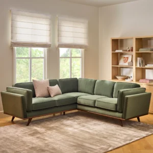 Timber 93" Velvet Corner Sectional - Hale Fir Green
