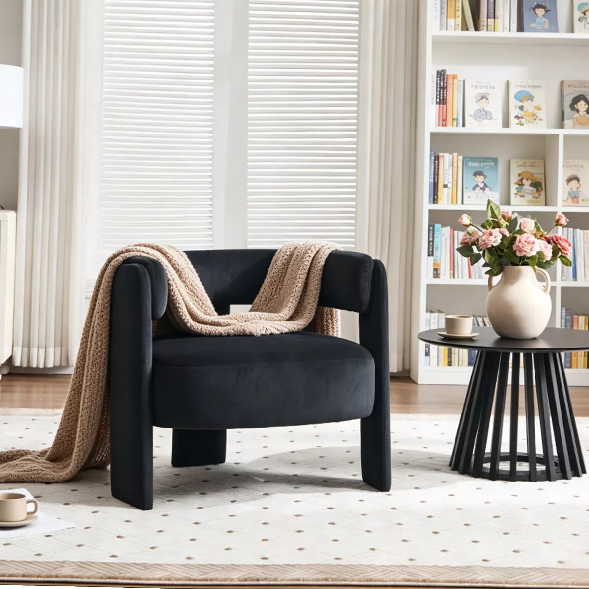 Velvet Comfy Single Sofa Armchair