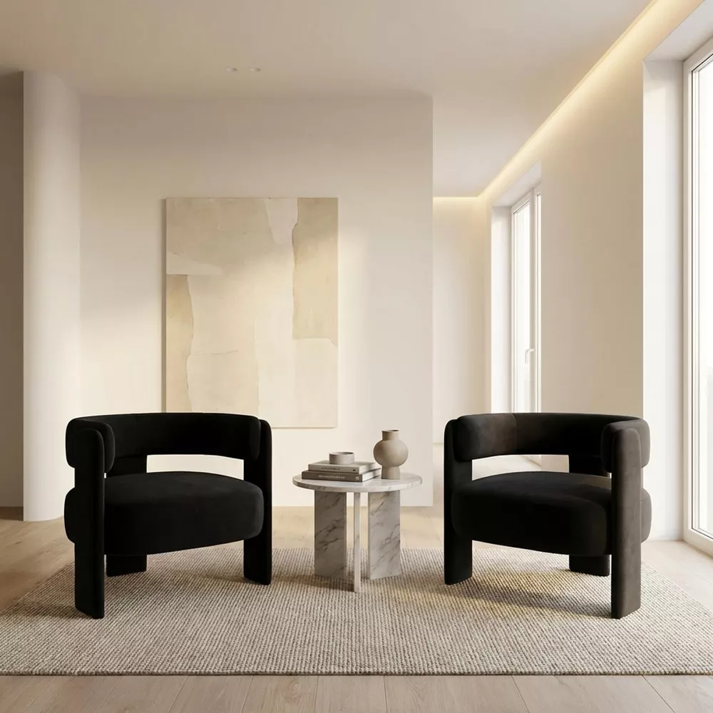 Velvet Comfy Single Sofa Armchair - Image 2