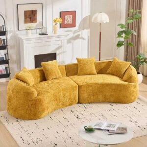 Yellow Curved Compressed Sofa